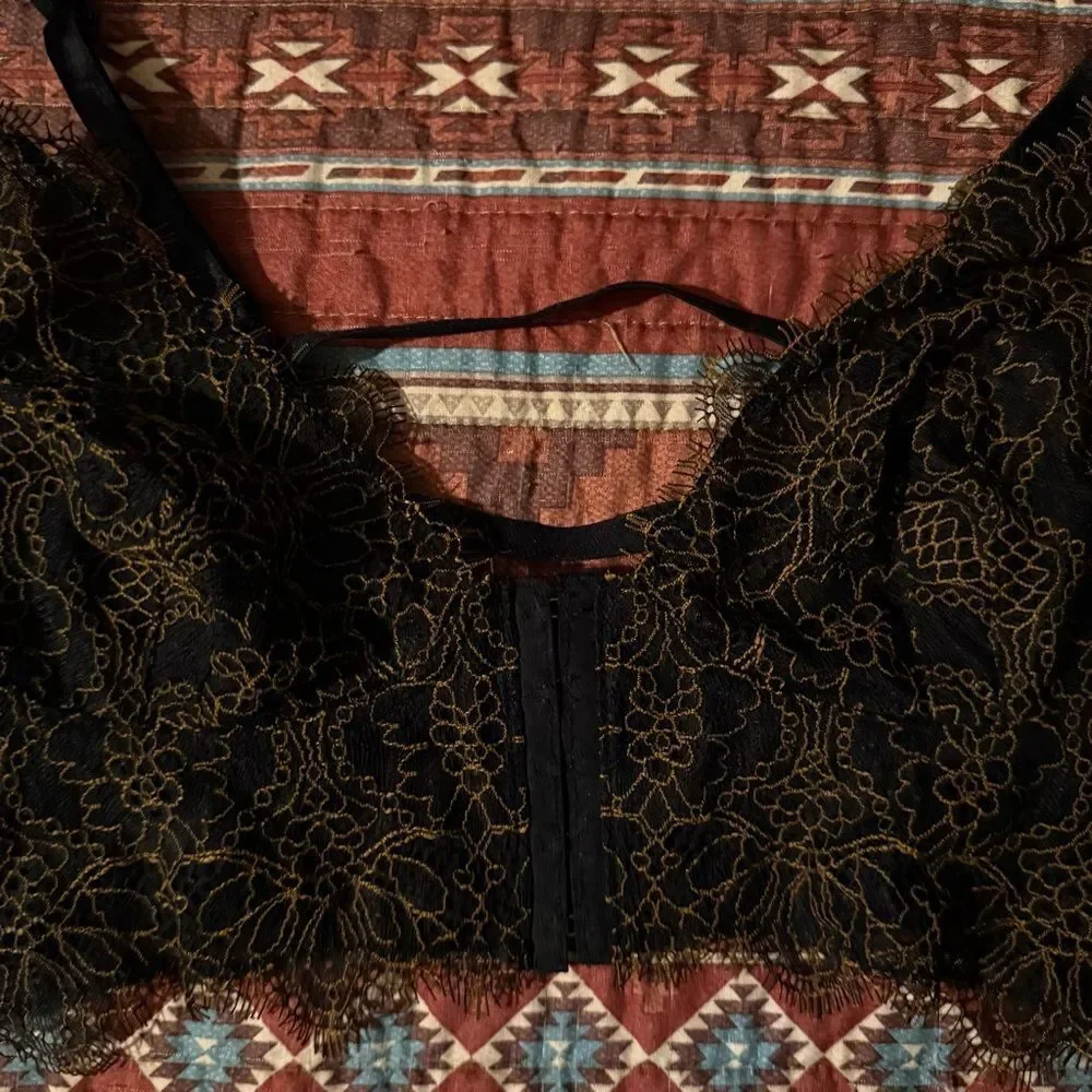 Free People Black Lace Bralette size medium